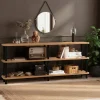 Libreria Thuja, 180x35 h75 cm, Nero e Quercia<Dmora Store