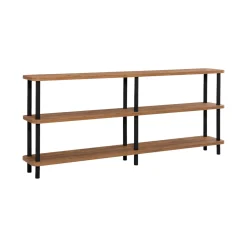 Libreria Thuja, 180x35 h75 cm, Nero e Quercia<Dmora Store