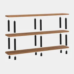 Libreria Thuja, 180x35 h75 cm, Nero e Quercia<Dmora Store