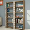Libreria Vele, Noce e Bianco, 125x24h170 cm<Dmora Sale