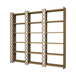 Libreria Vele, Noce e Bianco, 185x24h170 cm<Dmora Best