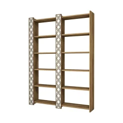 Libreria Vele, Noce e Bianco, 125x24h170 cm<Dmora Sale