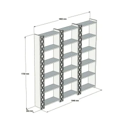 Libreria Vele, Noce e Bianco, 185x24h170 cm<Dmora Best