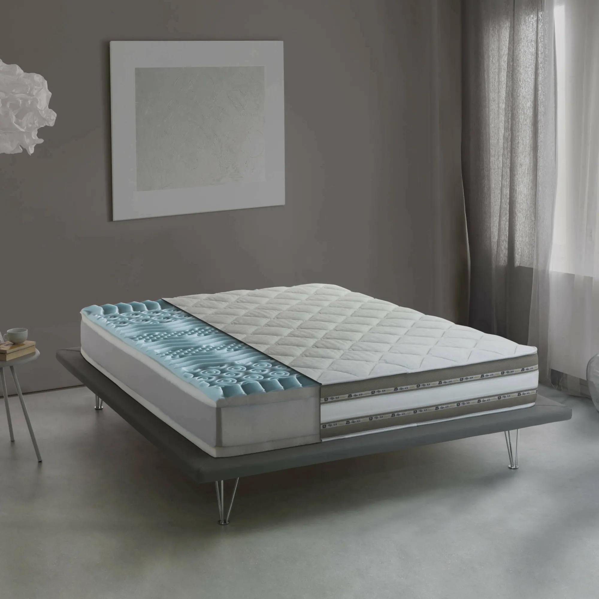Materasso matrimoniale Amos, Anti acaro e Anallergico, Cm 180x200h27<Dmora Clearance