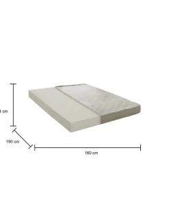Materasso matrimoniale Marcella, Anti acaro e Anallergico, Cm 160x190h14<Dmora Store