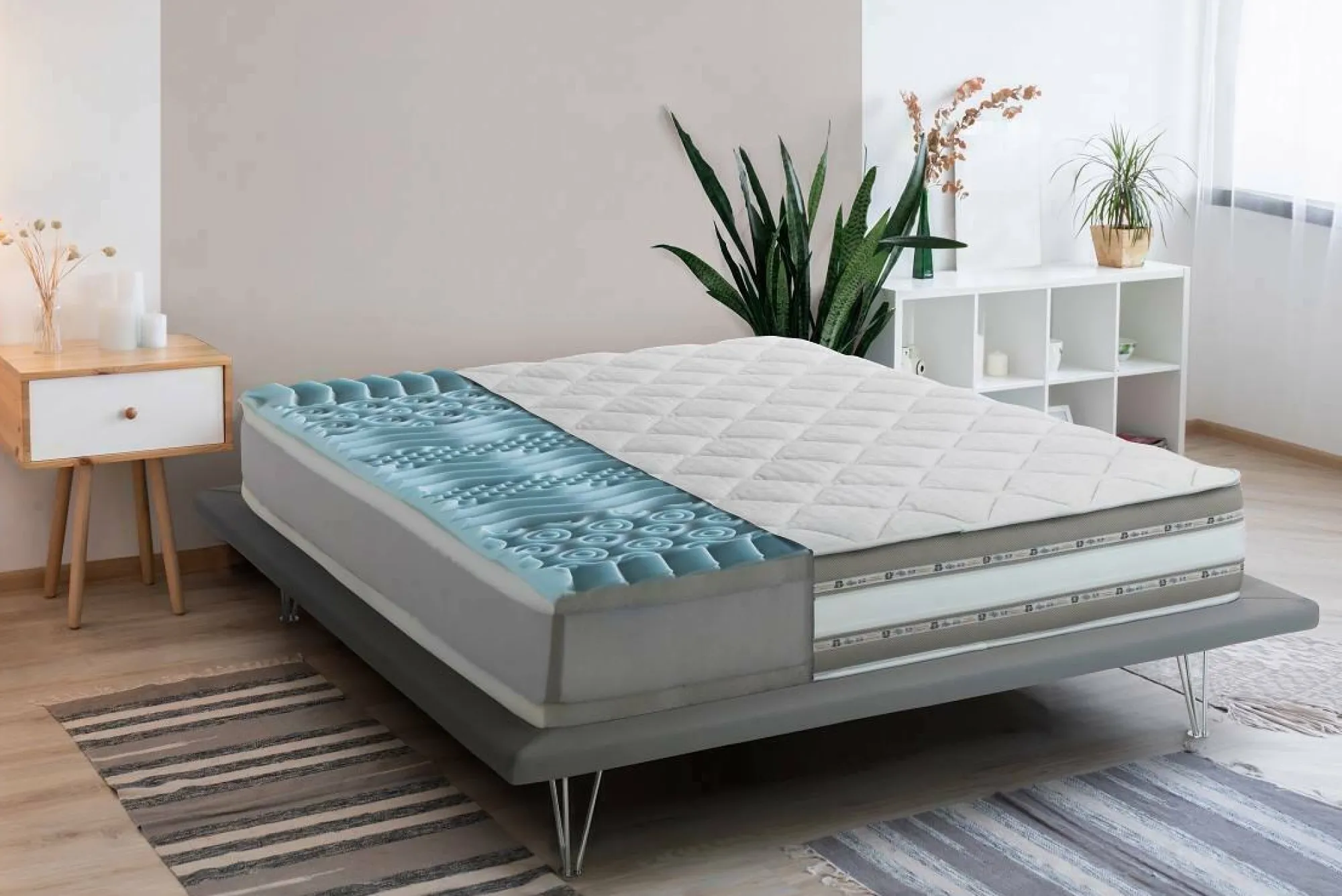 Materasso piazza e mezza Mariasole, Anti acaro e Anallergico, Cm 120x190h27<Dmora Clearance