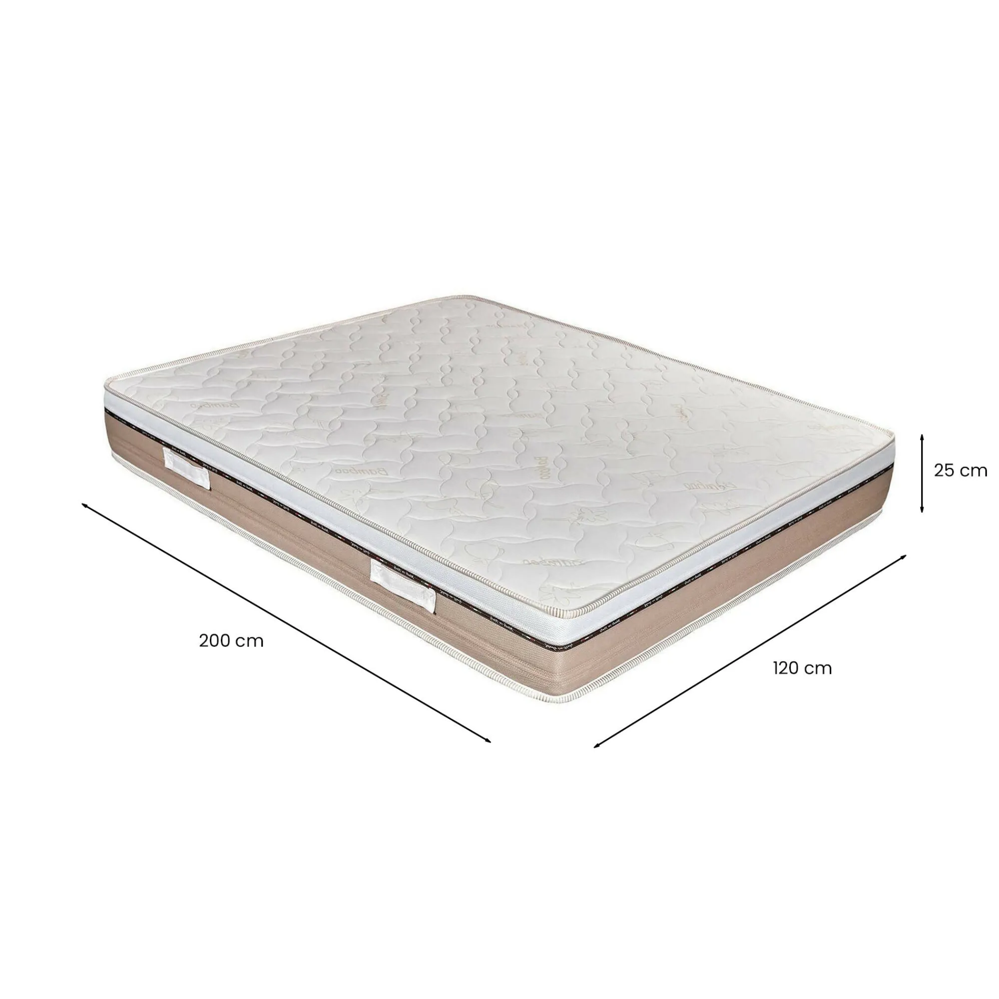 Materasso piazza e mezza Asica, 100% Made in Italy, 120x200xh25 cm<Dmora Best