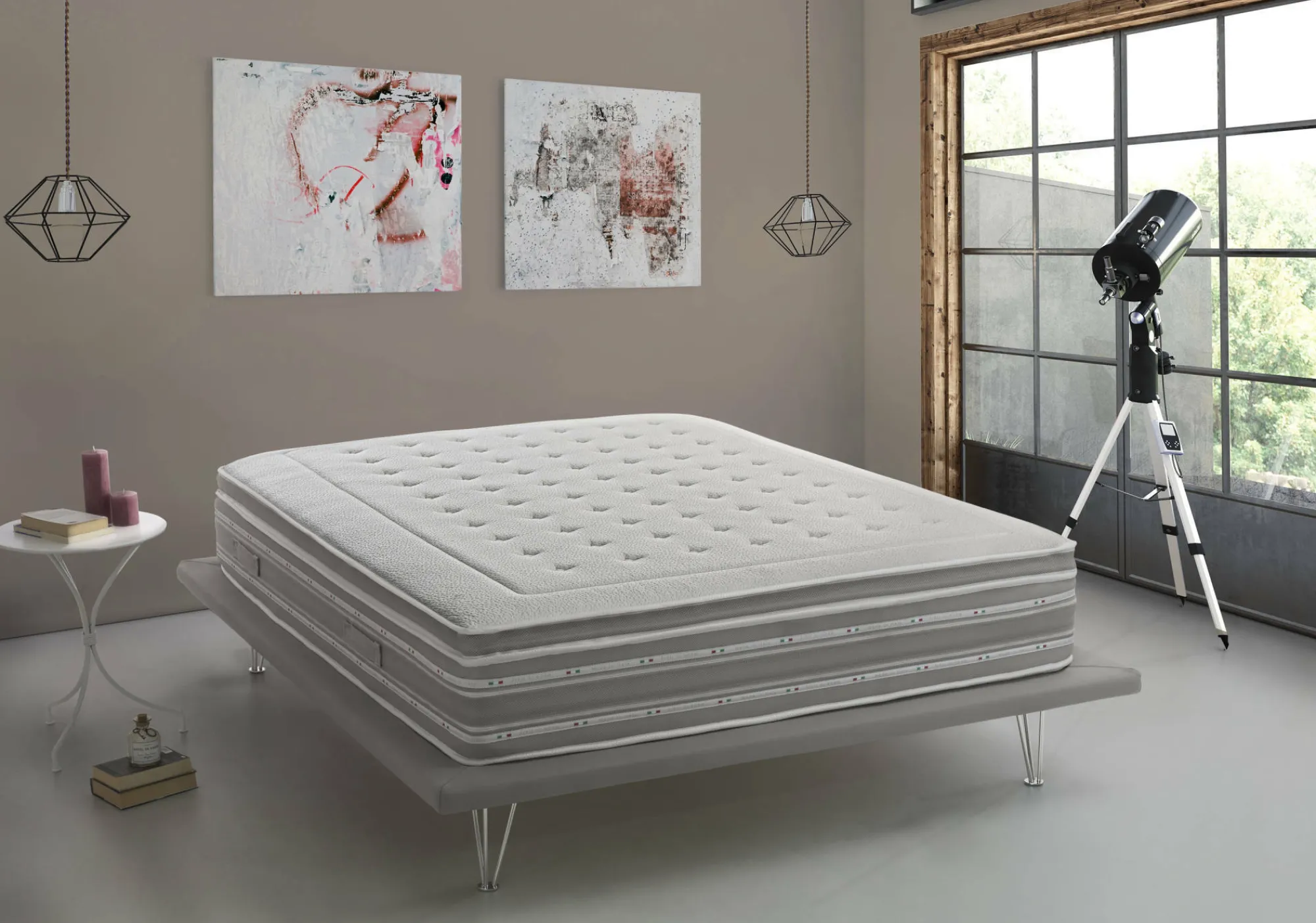 Materasso piazza e mezza Dgiudic, Anti acaro e Anallergico, Cm 120x190h37<Dmora Online