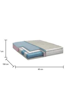 Materasso singolo Altivole, Anti acaro e Anallergico, Cm 80x190h37<Dmora Fashion