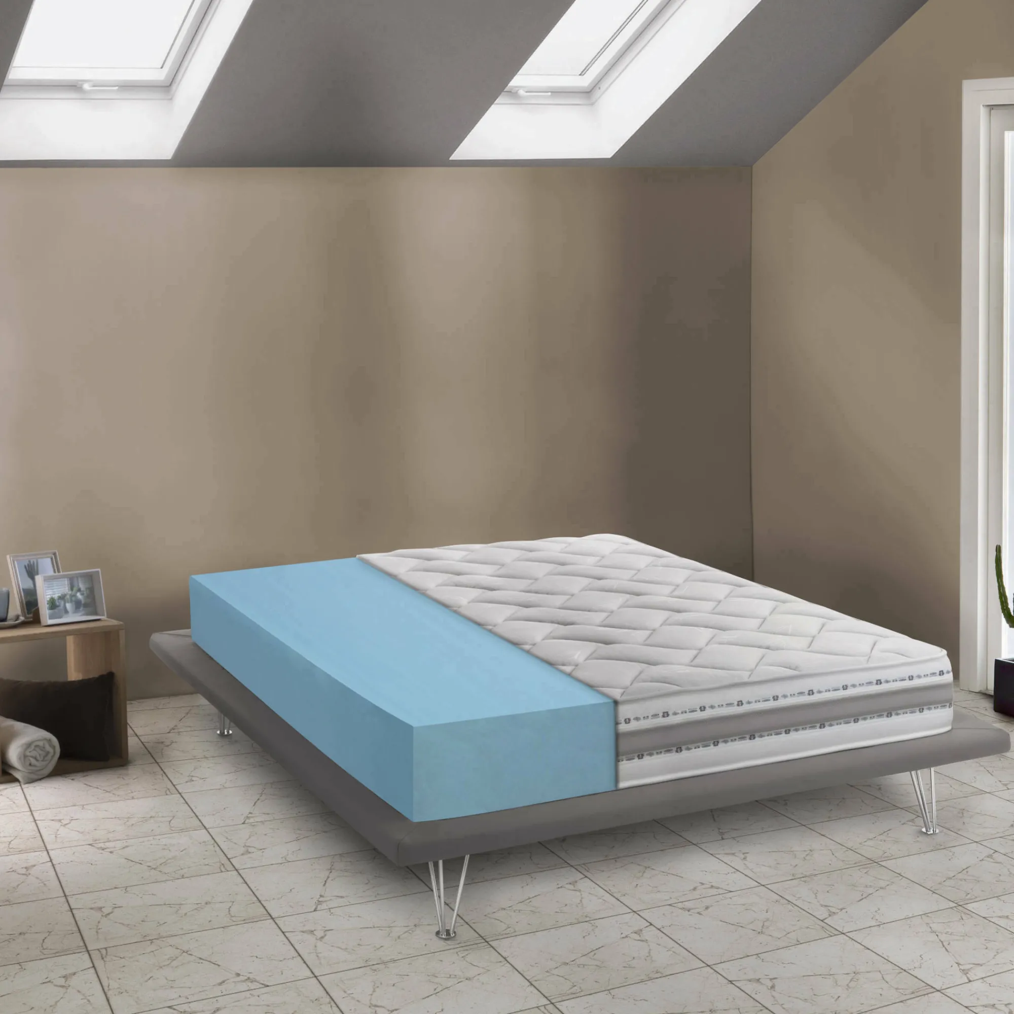 Materasso singolo Anselmo, Anti acaro e Anallergico, Cm 90x200h21<Dmora Shop
