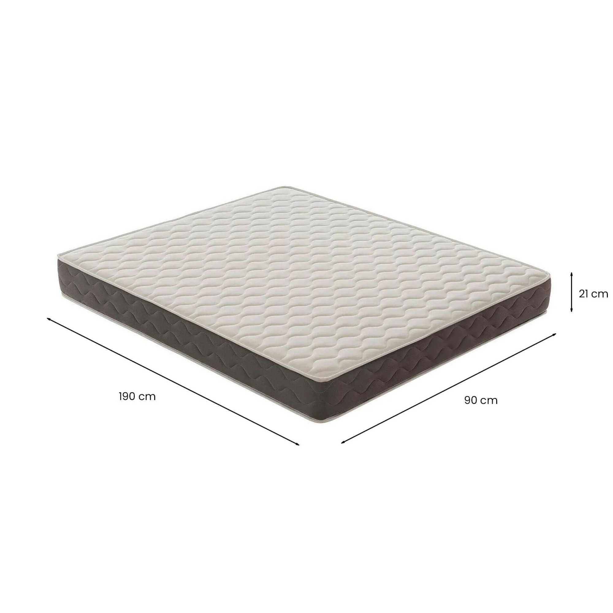Materasso singolo Archetta, 100% Made in Italy, 90x190xh21 cm<Dmora Store