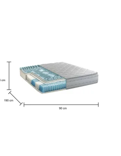 Materasso singolo Atilla, Anti acaro e Anallergico, Cm 90x190h26<Dmora Discount