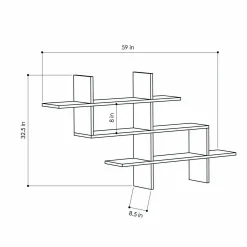 Mensola Aieta, 150x22 h82 cm,<Dmora Outlet