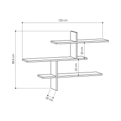 Mensola Antani, 123x22h81 cm,<Dmora Cheap