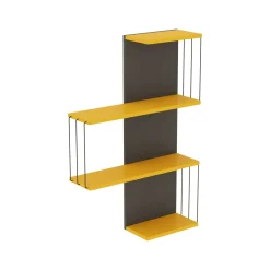 Mensola Batilda, 64x19h96 cm, Antracite e Giallo<Dmora Shop