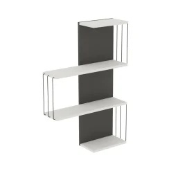 Mensola Batilda, 64x19h96 cm, Bianco e Antracite<Dmora Discount