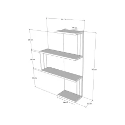 Mensola Batilda, 64x19h96 cm, Bianco e Antracite<Dmora Discount