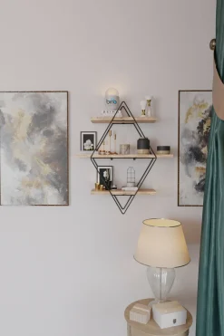 Mensola Cosme, 70x16 h60 cm, Oro e Nero<Dmora Store