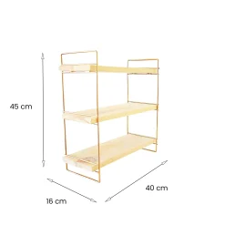 Mensola Edouard, 16x40 h45 cm, Oro e Marrone<Dmora Flash Sale