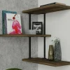 Mensola Ekeka, 45x20h47 cm, Noce e Nero<Dmora Shop