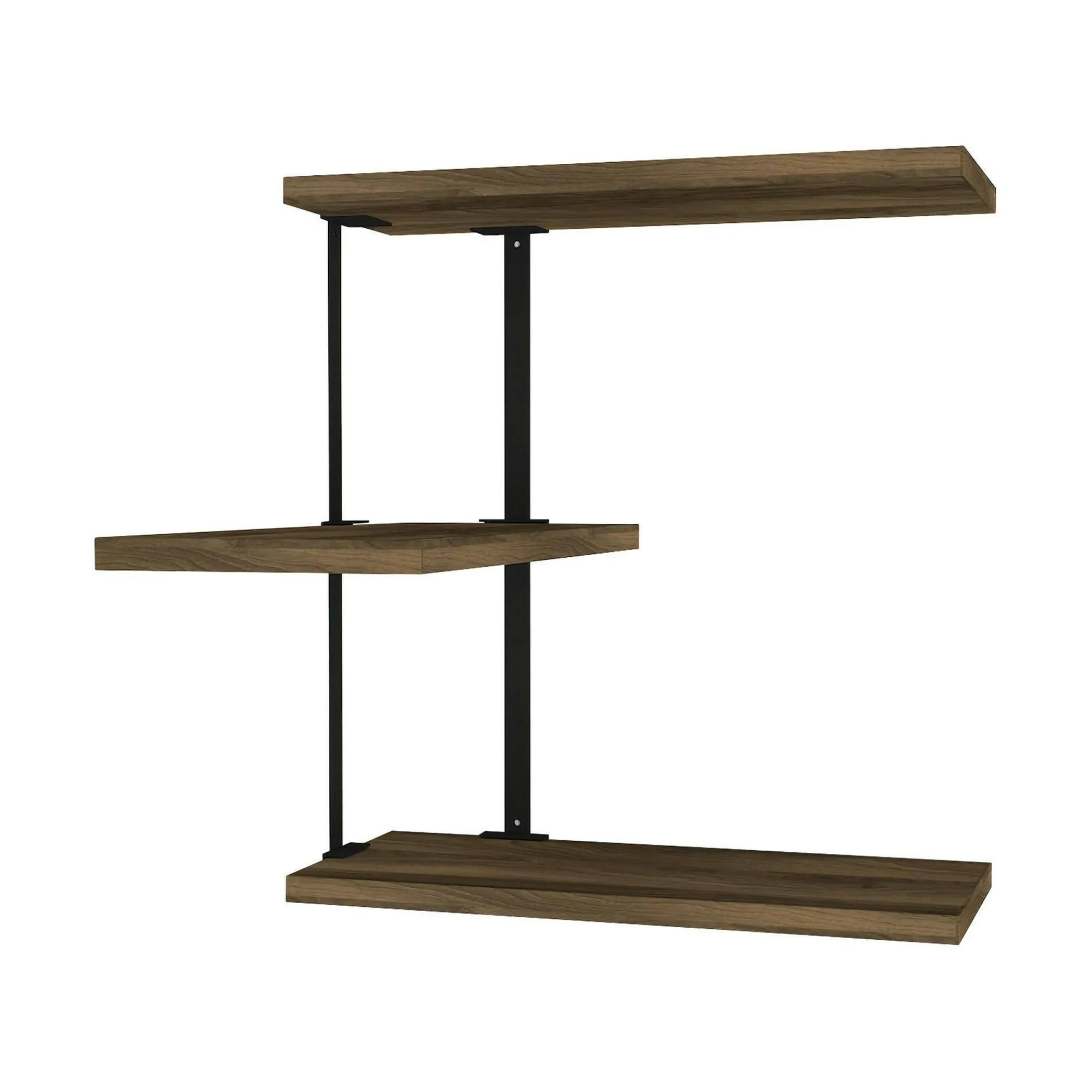 Mensola Ekeka, 45x20h47 cm, Noce e Nero<Dmora Shop