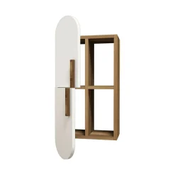 Mensola Ela, 35x22h60 cm, Noce e Bianco<Dmora Best Sale