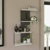 Mensola Gerolama, 65x19h96 cm, Bianco e Antracite<Dmora Hot