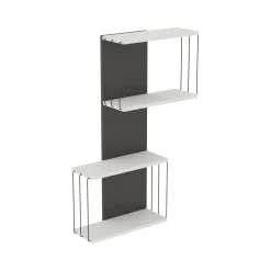 Mensola Gerolama, 65x19h96 cm, Bianco e Antracite<Dmora Hot