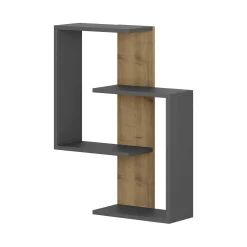 Mensola Irmina, 64x22h85 cm, Antracite e Rovere<Dmora Best Sale