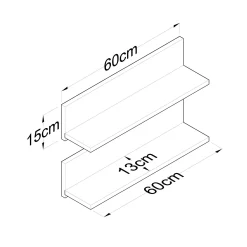 Mensola Nebbia, 60x13 h15 cm, Noce e Bianco<Dmora Flash Sale