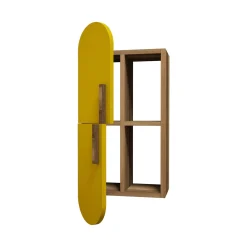 Mensola Nesat, 35x22 h60 cm, Noce e Giallo<Dmora Discount