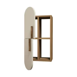 Mensola Nesat, 35x22 h60 cm, Noce e Crema<Dmora Discount