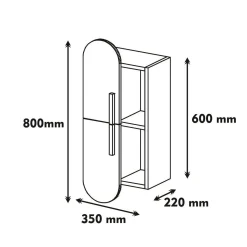 Mensola Nesat, 35x22 h60 cm, Noce e Giallo<Dmora Discount