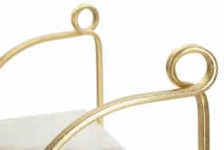 Mensola Paci, 40x16 h18 cm, Bianco e Oro<Dmora Shop