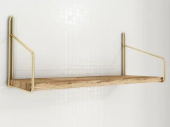 Mensola Sepat, 45x16 h16 cm, Oro e Marrone<Dmora Cheap