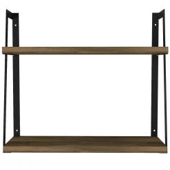 Mensola Skjaldmaer, 45x15 h40 cm, Noce e Nero<Dmora Fashion
