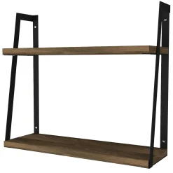 Mensola Skjaldmaer, 45x15 h40 cm, Noce e Nero<Dmora Fashion