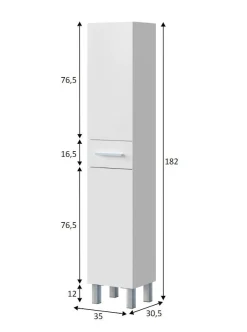 Mobile colonna Alka, 35x31h182 cm,<Dmora Store