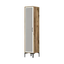 Mobile colonna Asfodelo, 40x201h48 cm, Noce e Bianco<Dmora Outlet