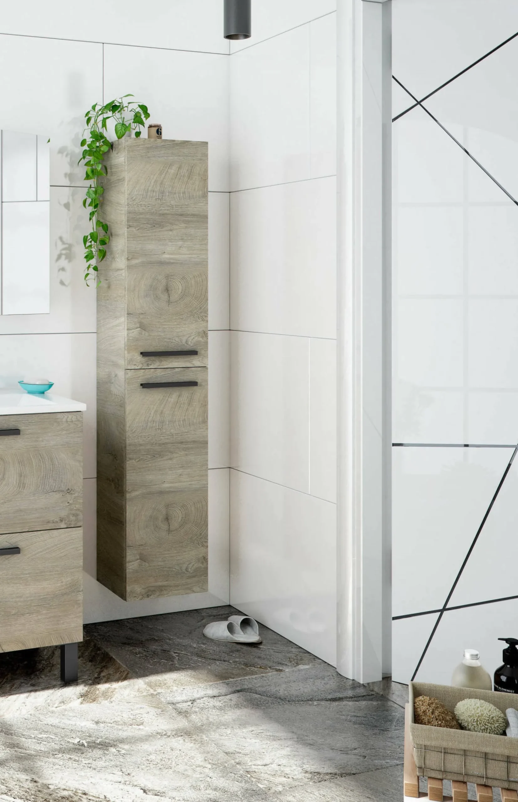 Mobile colonna Dabado, 30x25h150 cm,<Dmora Outlet