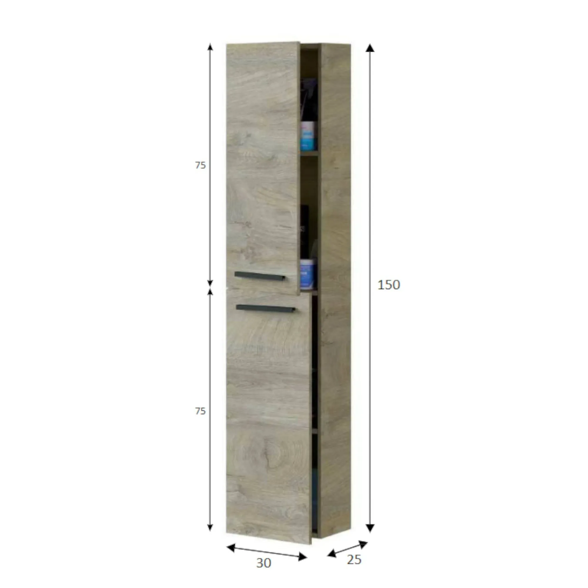 Mobile colonna Dabado, 30x25h150 cm,<Dmora Outlet