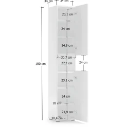 Mobile colonna Descalant, 34x34h180 cm,<Dmora Clearance