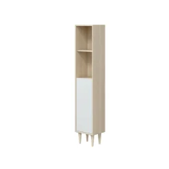 Mobile colonna Lazzarina, 30x25h150 cm, Rovere e Bianco lucido<Dmora Cheap