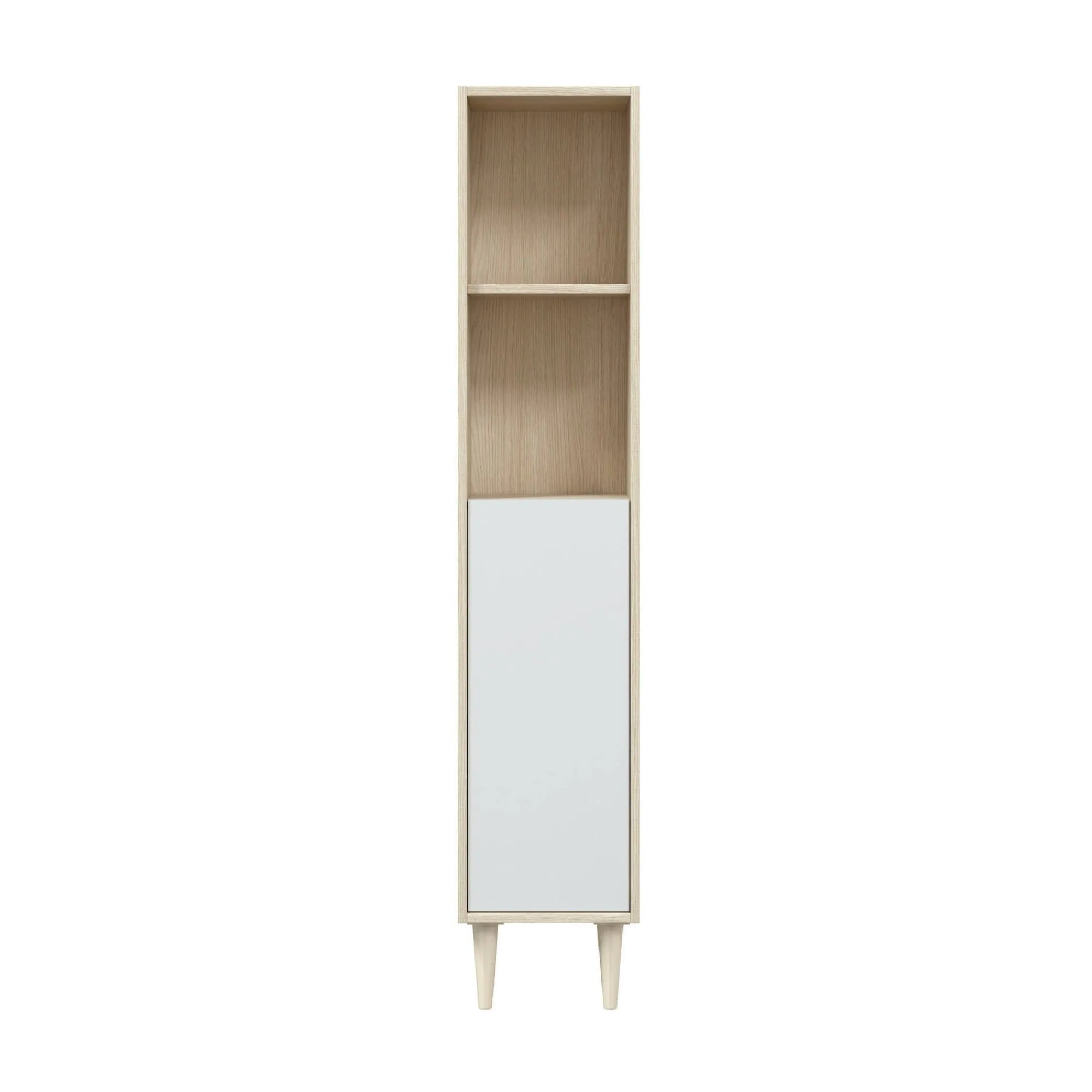 Mobile colonna Lazzarina, 30x25h150 cm, Rovere e Bianco lucido<Dmora Cheap