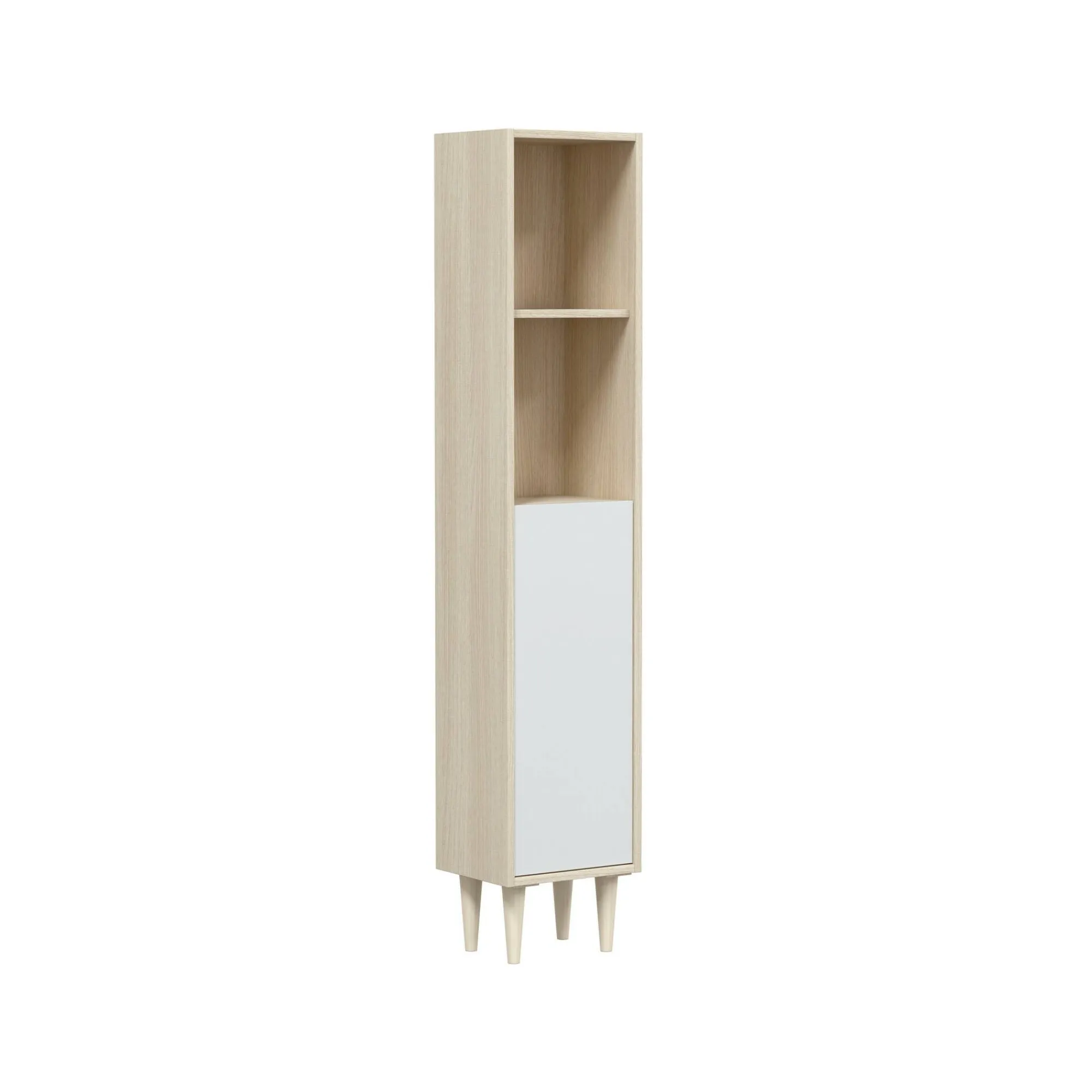 Mobile colonna Lazzarina, 30x25h150 cm, Rovere e Bianco lucido<Dmora Cheap