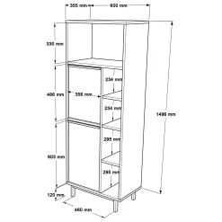 Mobile colonna Merbok, 160x36 h45 cm,<Dmora Online