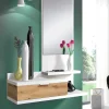 Mobile da ingresso Adina, 81x29h116 cm, Bianco e Rovere nodi<Dmora Best