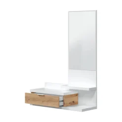 Mobile da ingresso Adina, 81x29h116 cm, Bianco e Rovere nodi<Dmora Best