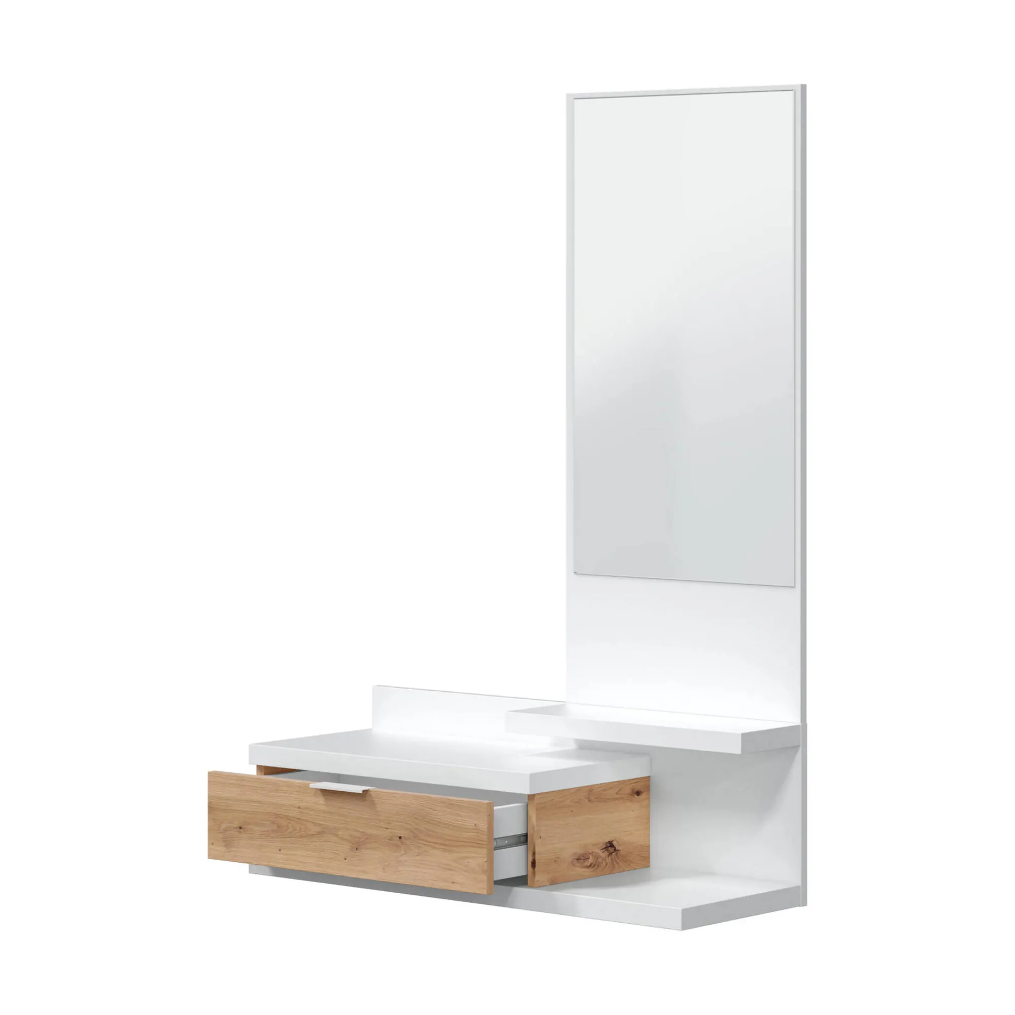 Mobile da ingresso Adina, 81x29h116 cm, Bianco e Rovere nodi<Dmora Best