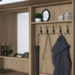 Mobile da ingresso Adonis, 180x38 h226 cm, Noce e Bianco<Dmora Clearance